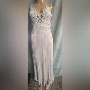 Free People Soft Crochet Bodice Maxi Dress